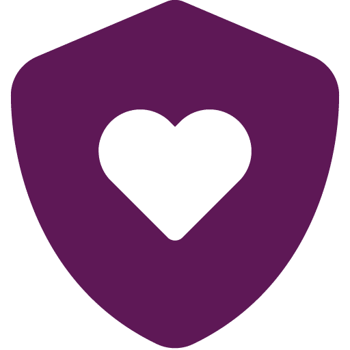 Icon of a shield with a heart